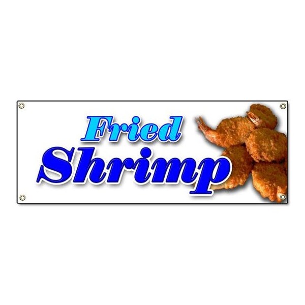 Signmission FRIED SHRIMP BANNER SIGN fry shrimps deep signs dinner seafood basket fryed B-Fried Shrimp - main